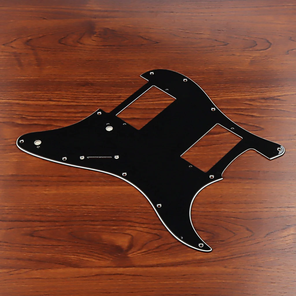 ST Electric Guitar Parts  Black  3Ply 11 Holes HH Guitar Pickguard Humbucker Scratch Plate