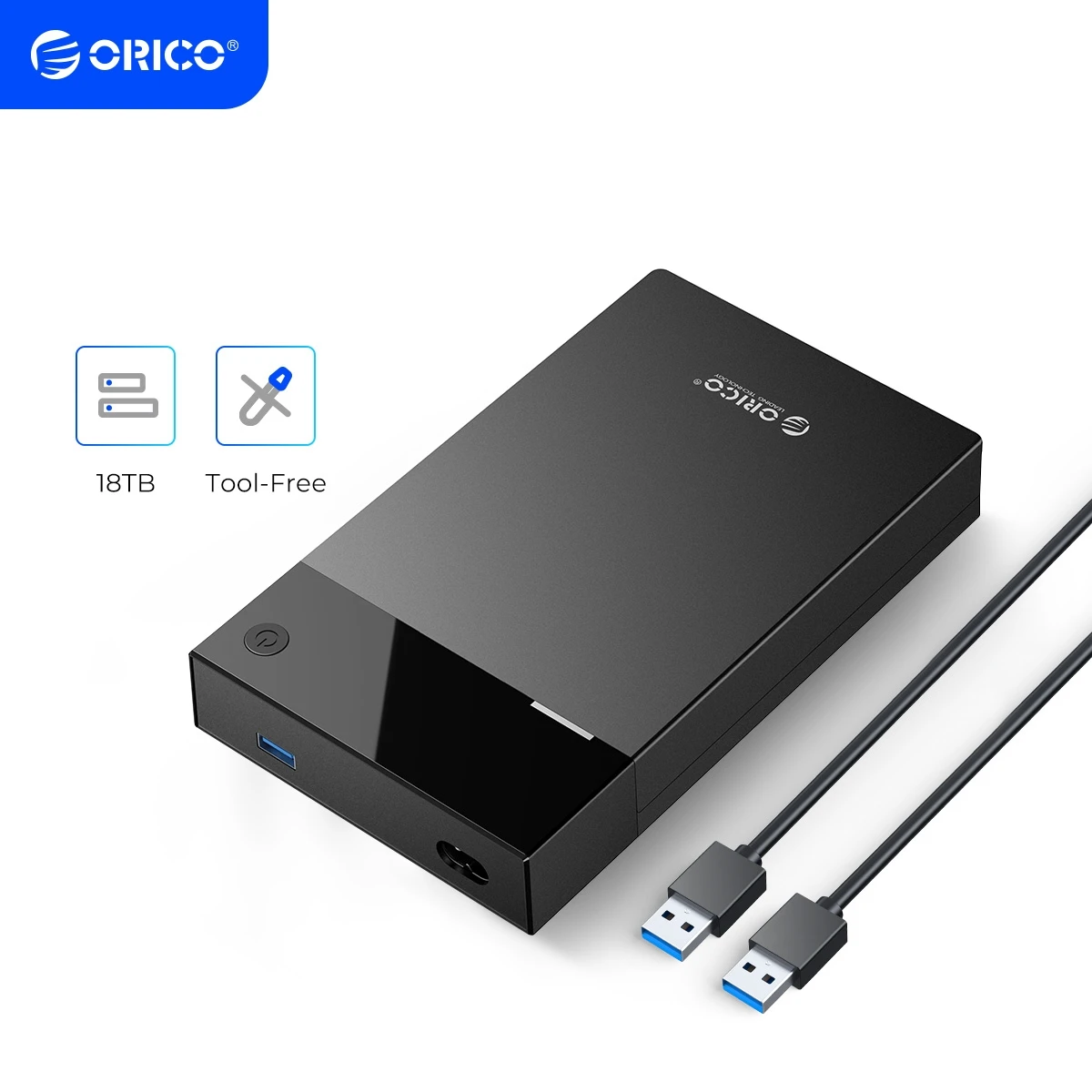 ORICO 3.5'' HDD Case with 12W1A Built-in Power Protable Hard Drive Enclosure SATA to USB 3.0 Supply Support UASP Box