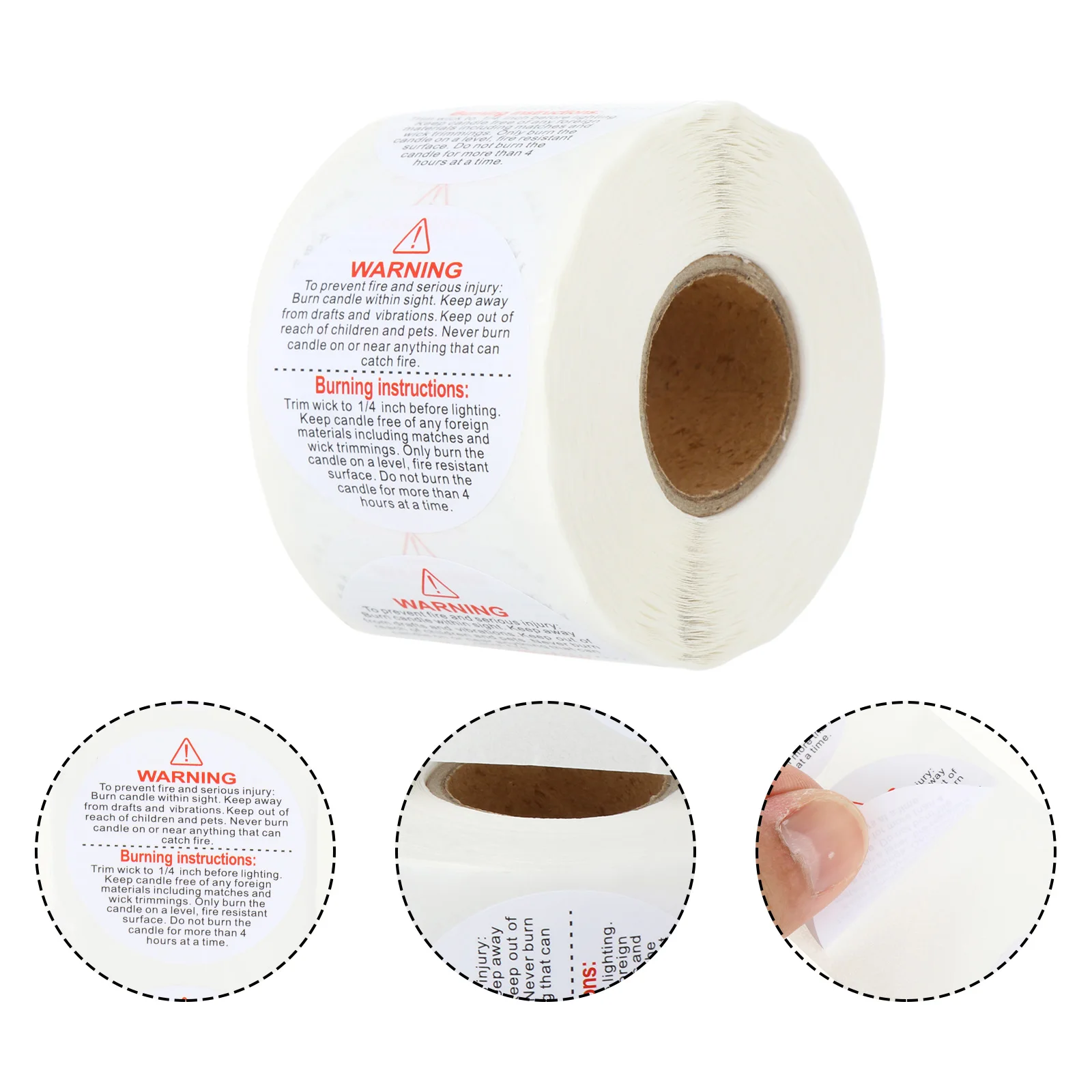 Adhesive Jar Decals Removable Safe Round Labels For Safety Stickers Wax Melting Warning Decal Warning Labels Jar Safety