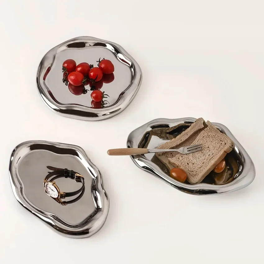 Keramik Ablage Kreative Hause Licht Luxus Ornament Tablett Obst Snack Platte Kaffee Tisch Schmuck Kosmetik Tablett Ins Dekore
