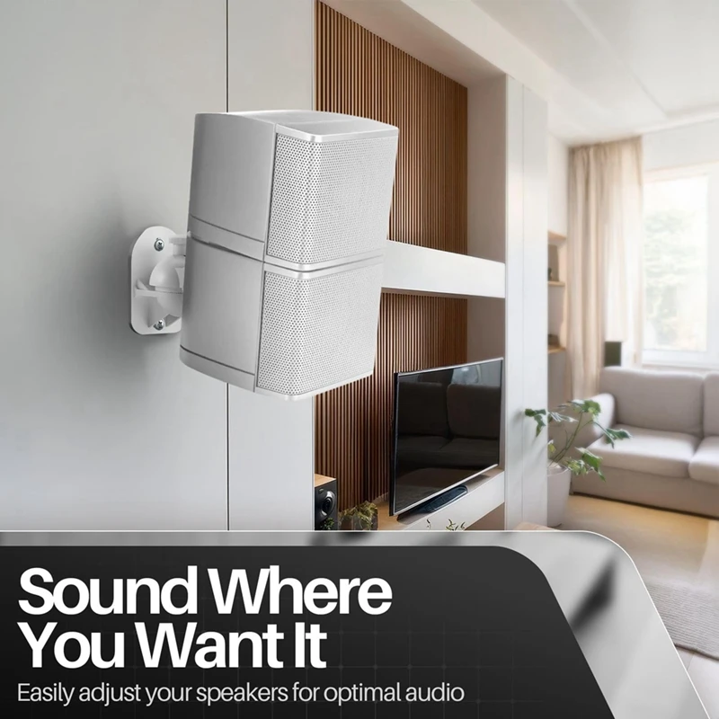 

6PCS Speaker Wall Mount Bracket Enhanced Sound Space-Saving Rugged Small Speaker Wall-Mounted Accessory Audio Stands-A74P