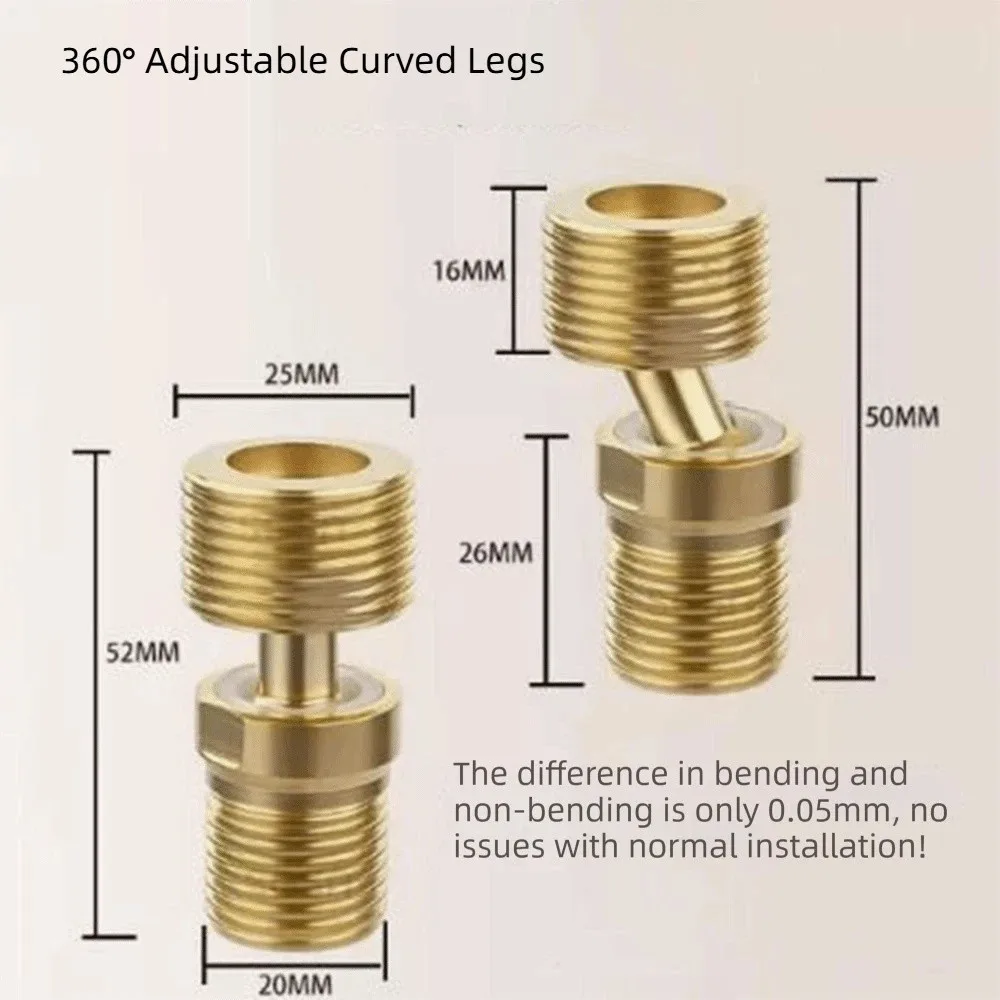 Adjustable Eccentric Extendable Nipple Curved Foot Telescopic Eccentric Screw Adapter Stainless Steel Universal