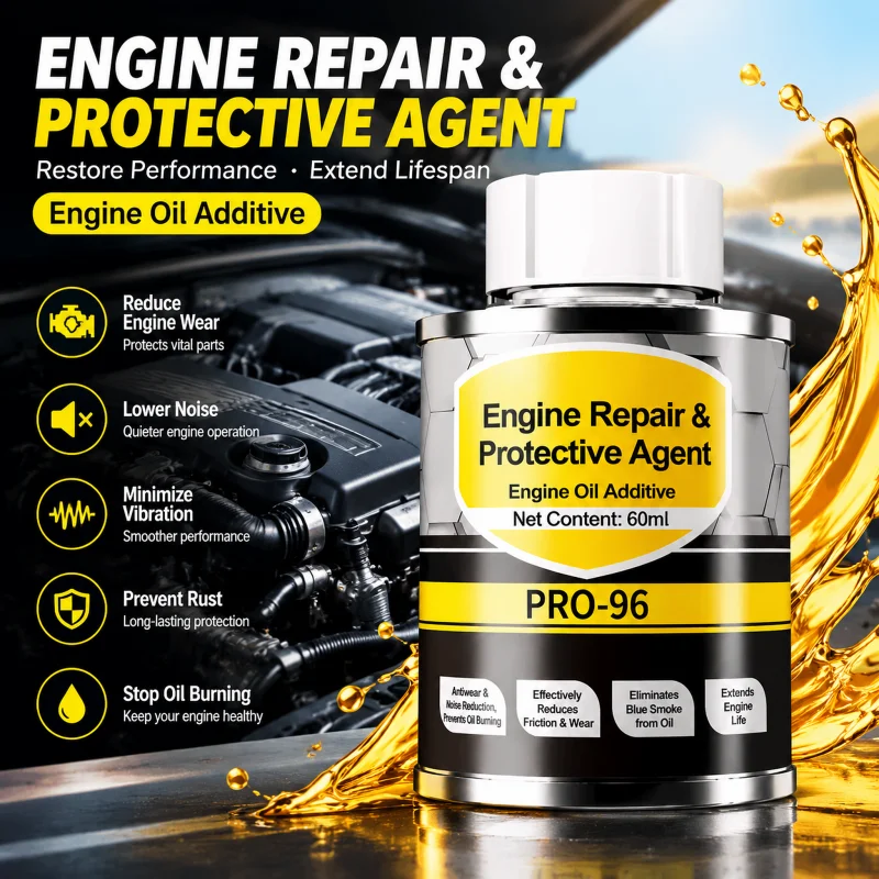 60ml Car Engine Anti-Wear Repair and Protection Agent Rust-proof Noise-reducing Vibration-Stopping Engine Oil Break-in Additive