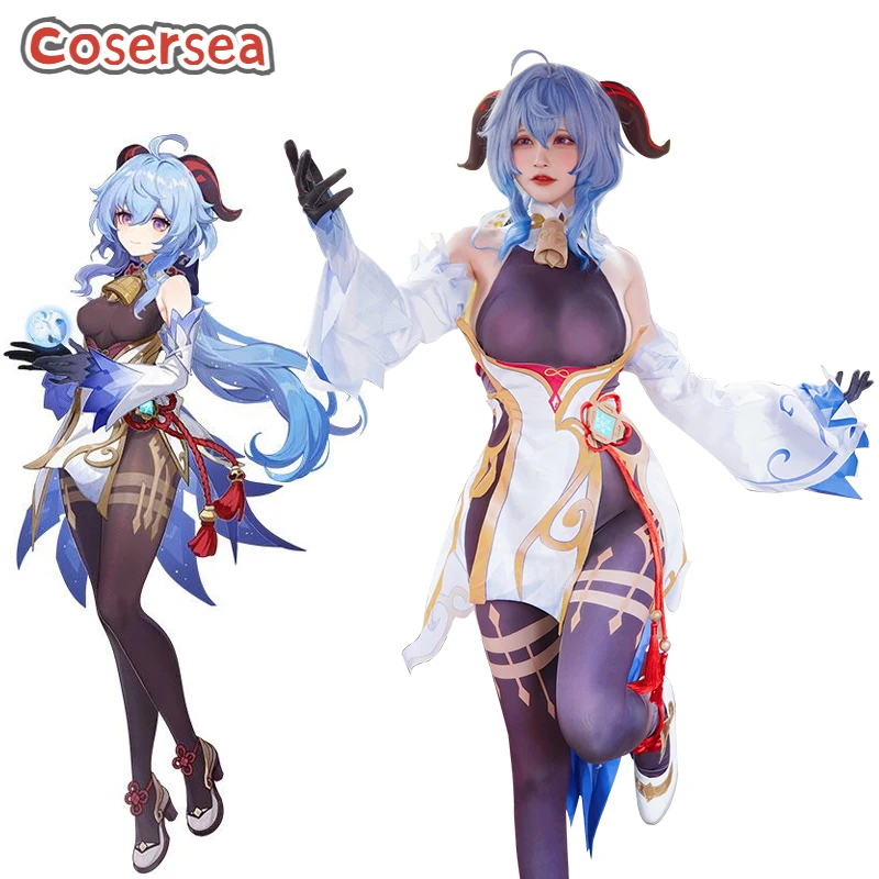 

Cosersea Game Genshin Impact Ganyu Cosplay Costume Women Bodysuit Skirt Uniform Halloween Outfit Fullset Cos Props Suit