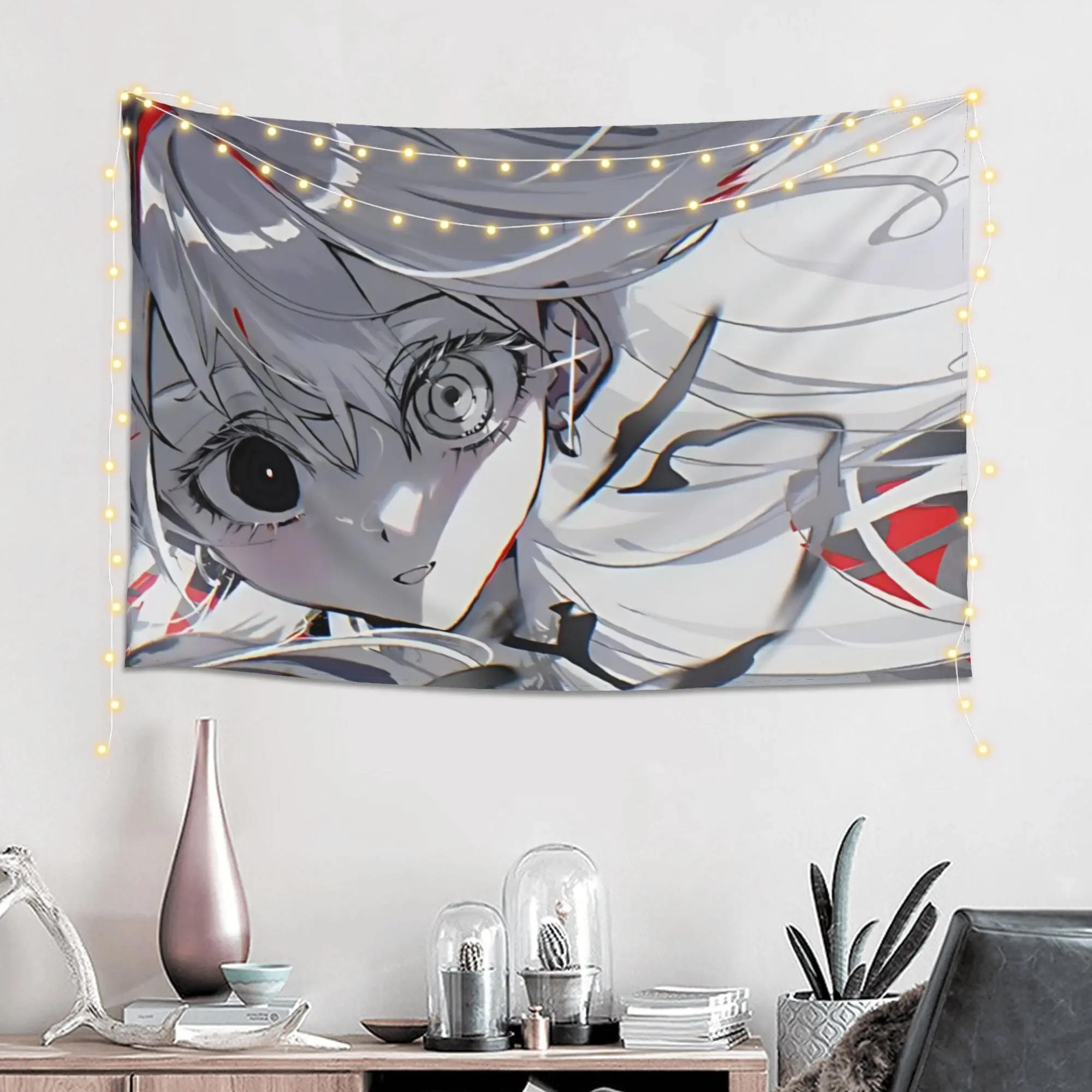 Colorful Anime Girl Customized Tapestry Bedroom Decoration  Wall Hanging Blanket Tapestry Cool Stuff For Room