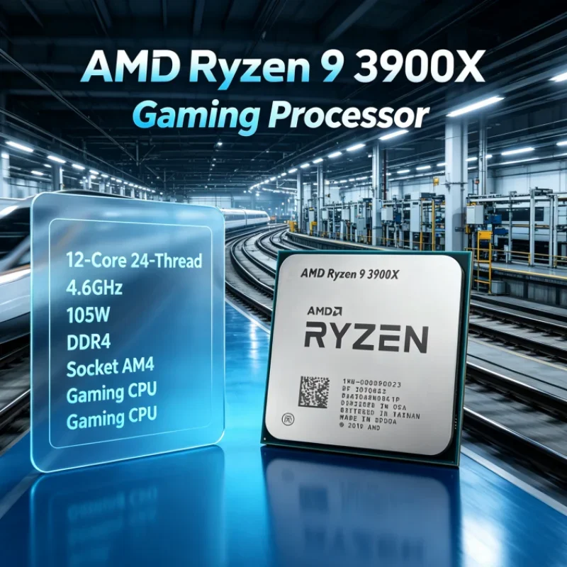 Ryzen 9 3900X AMD 7nm Gaming CPU 12-Core 24-Thread 3.8GHz 105W 64M L3 Cache Socket AM4 for Office