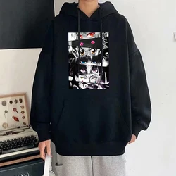 Sudadera con capucha para hombre y mujer, suéter con estampado de Ojos de Anime, estilo Harajuku, informal