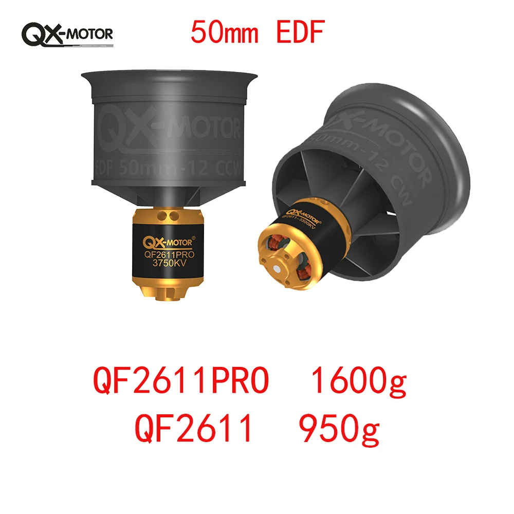 

QX-MOTOR 50mm EDF with 12 blades Ducted fan cw ccw and 3s 4s 6s QF2611 QF2611PRO Brushless motor FOR FMS freewing RC Airplane