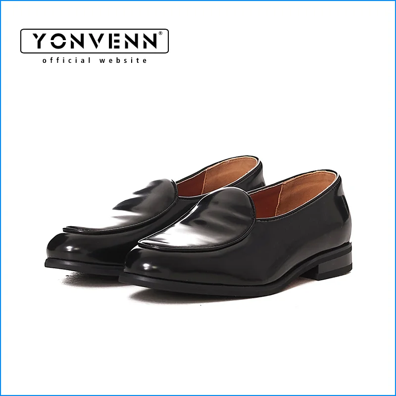 

Simple genuine leather loafers for men casual slip in leather shoes for business work commuting formal wear black dress shoes