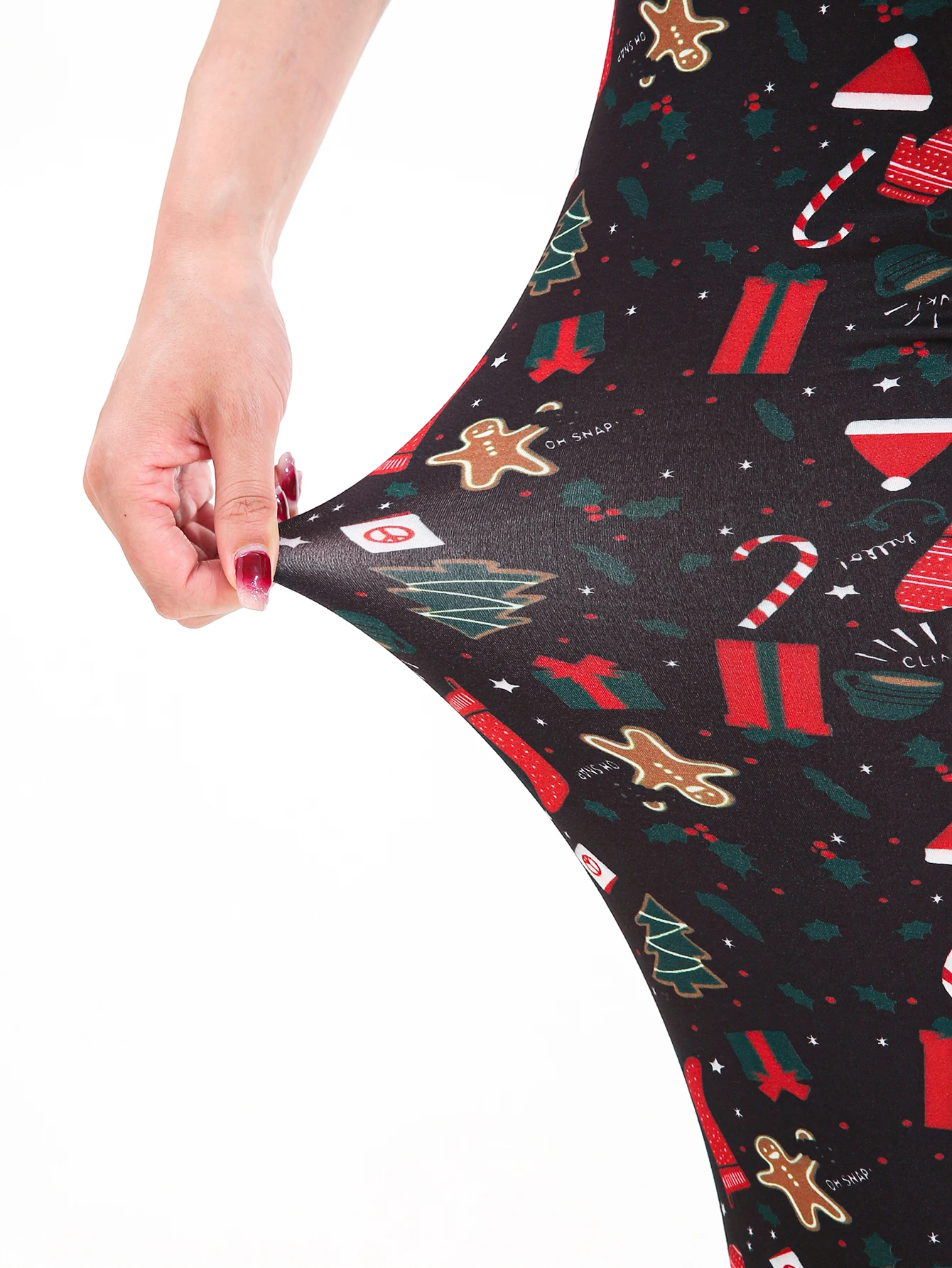 Nochebuena mate impreso regalo patrón elástico Legging deportes Fitness apretado elástico Sexy lápiz pantalones