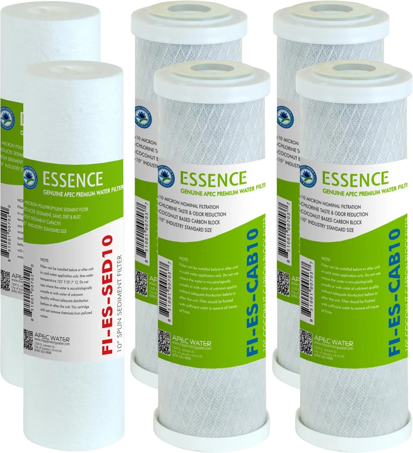 Systems FILTER-T2Y-ES50 High Capacity Replacement Pre-Filter Sets For Essence Series Reverse Osmosis Water Filter System Stage 1