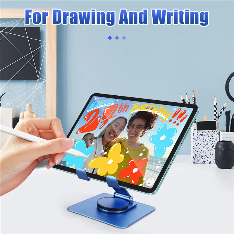 

QWE-360° Rotating Tablet Stand Adjustable Portable Acrylic Desktop Stand For Tablets Up To 12.9 Inches
