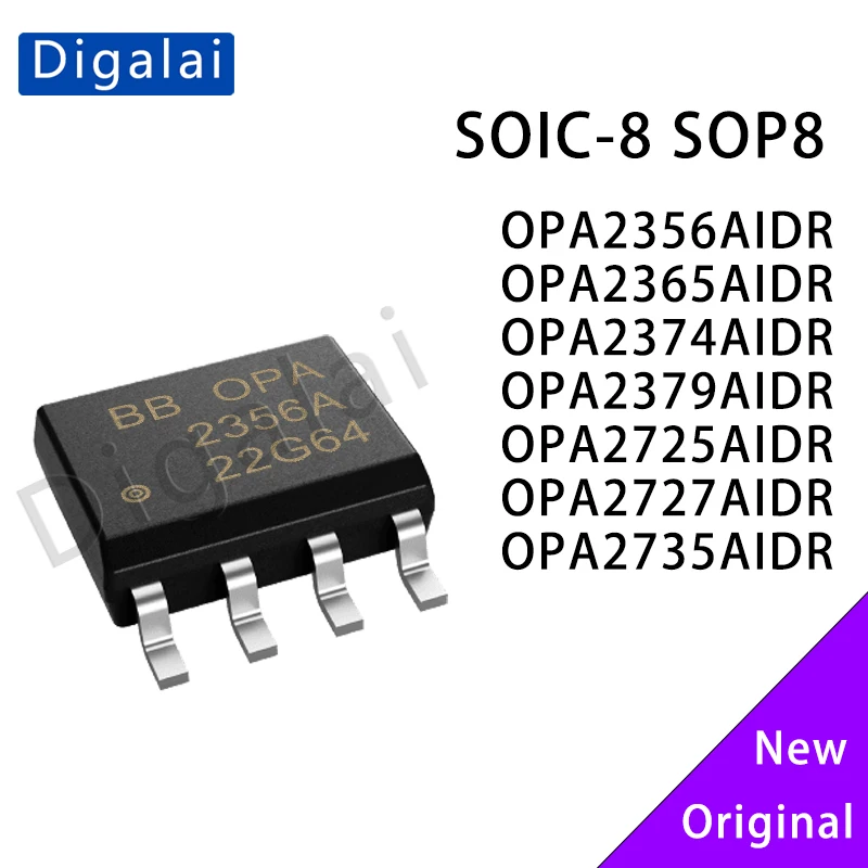 

Original OPA2356AIDR OPA2365AIDR OPA2374AIDR OPA2379AIDR OPA2725AIDR OPA2727AIDR OPA2735AIDR SOIC-8 operational amplifier