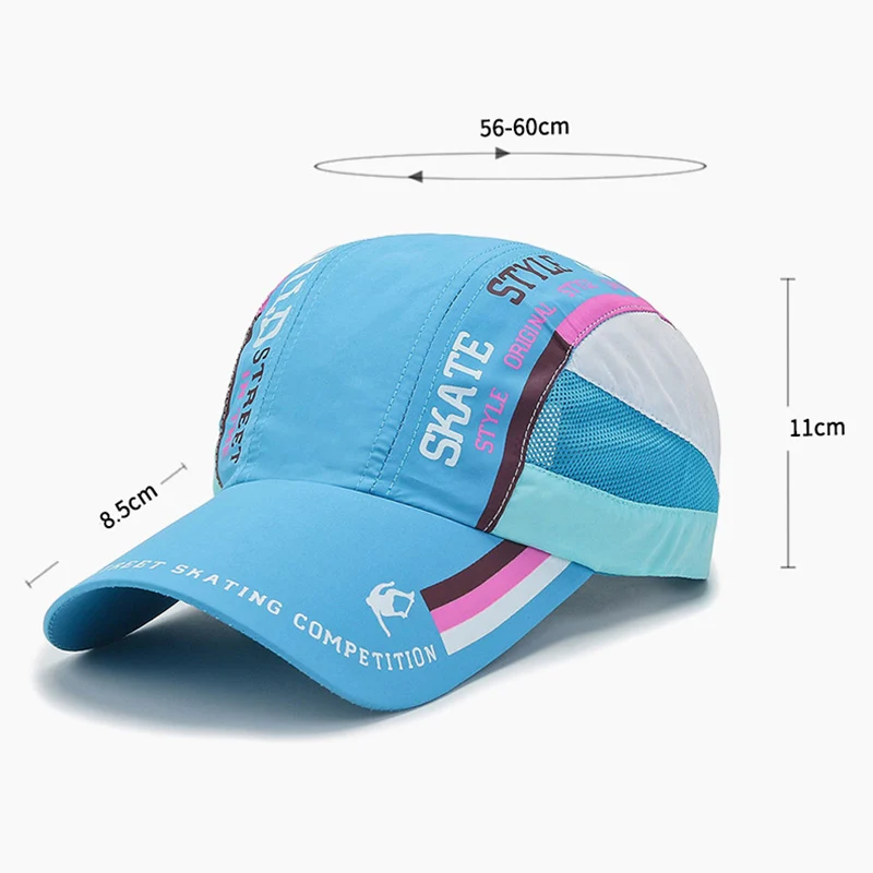 Summer Quick Drying Thin Breathable Baseball Cap For Men Women Outdoor Sports Hiking Cycling Fishing Skateboard Run Hats A412