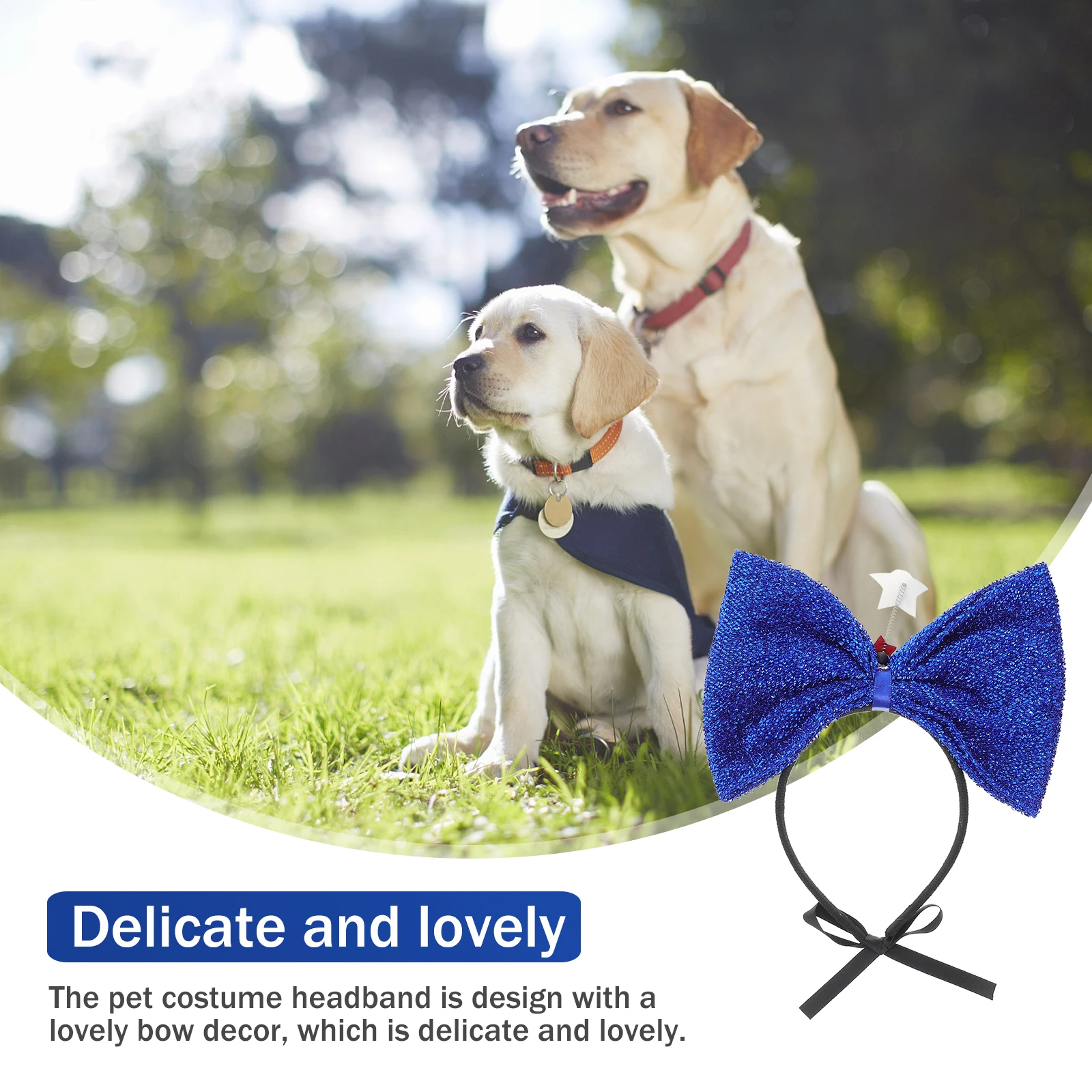

Pet Headb Dog Lovely Bow Design Independence Day Theme Hair Accessory Costume Independence Day Dog Headb Small Size Cloth