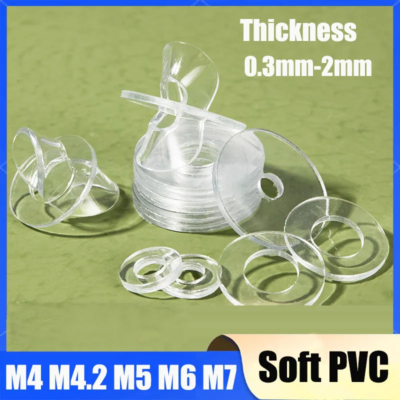50~200Pcs Clear Soft PVC Washer Shockproof Nylon Vinyl Flat Washer Gasket M4 M4.2 M5 M6 M7 Insulation Plastic Washers