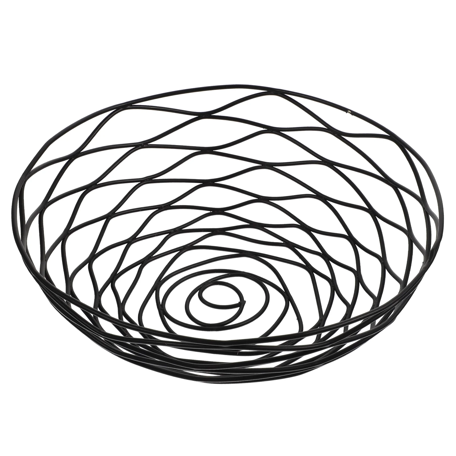 

Wire Fruit Plate Basket Table Black Baskets for Storage Metallic Line Bread Round