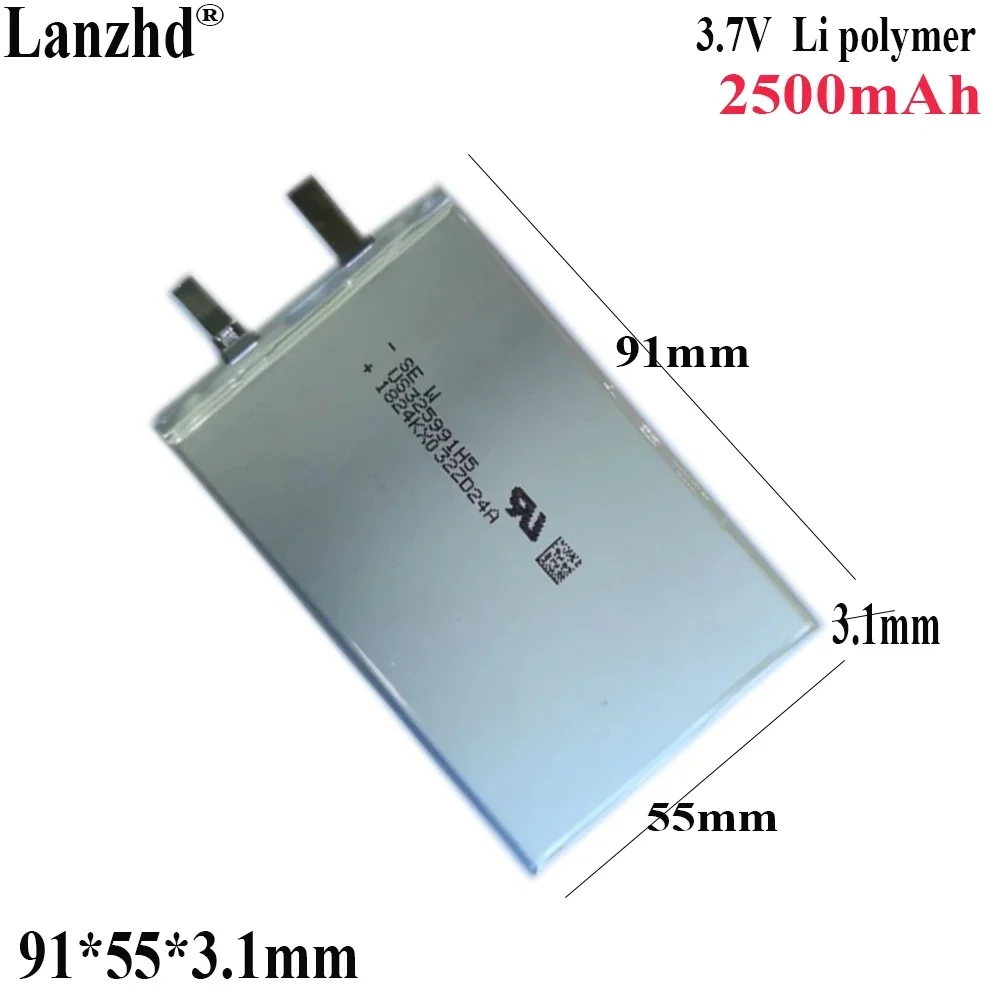 

3.8V Li polymer battery 2500mAh For Mobile phone built-in battery medical device Bluetooth speaker battery 315591