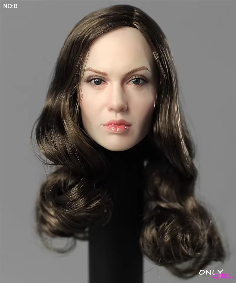 1/6 Scale Female Model Angelina Head Sculpt Hair Transplantation For 12 inches Action Figure Body Accessories Collection Toys