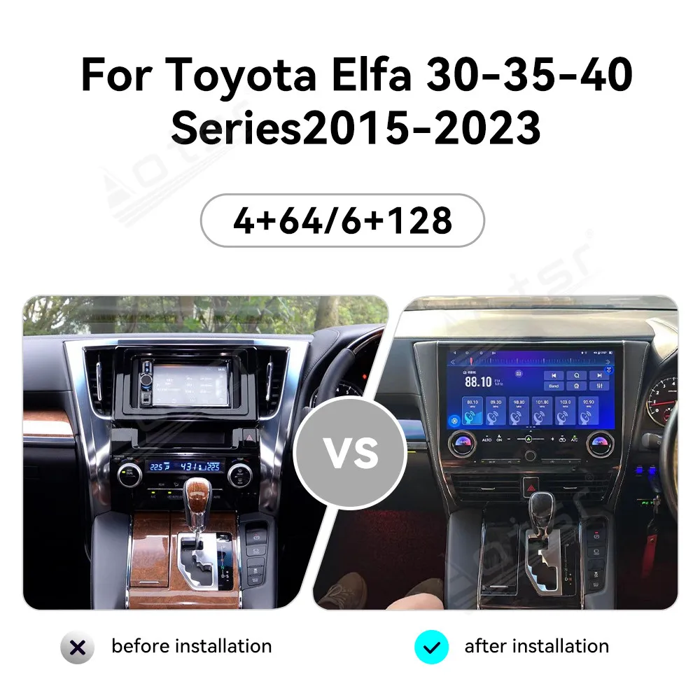 For Toyota Alphard 30-35-40 Multimedia Stereo Host GPS Car Radio Carplay 15'' Large Screen Android 13 Global Private Model Tools