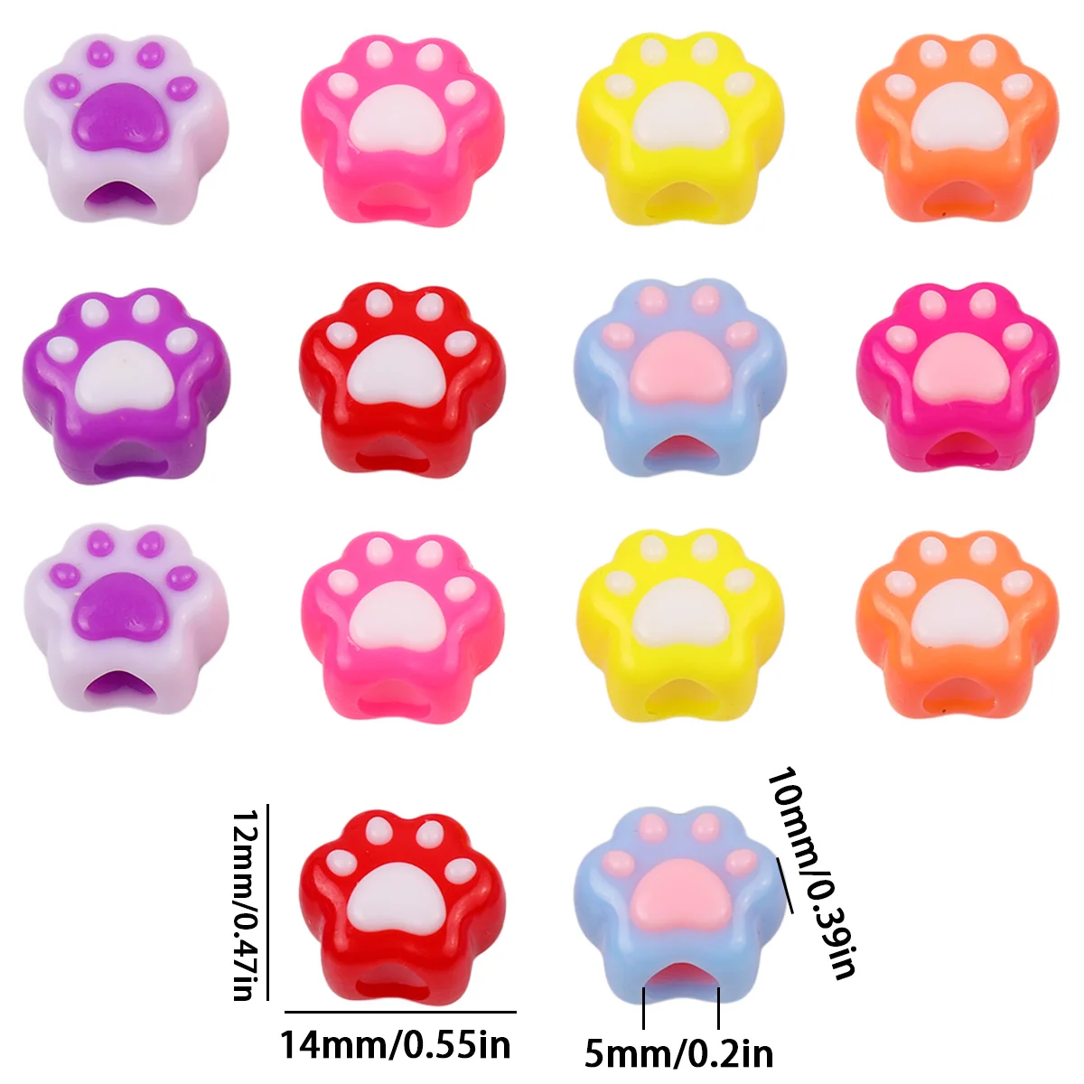 15mm Acryl Katzenkrallen-Perlen mit Großem Loch in Verschiedenen Farben Handgefertigte DIY Perlenarmbänder Halsketten Schmuckzubehör – Detail 1