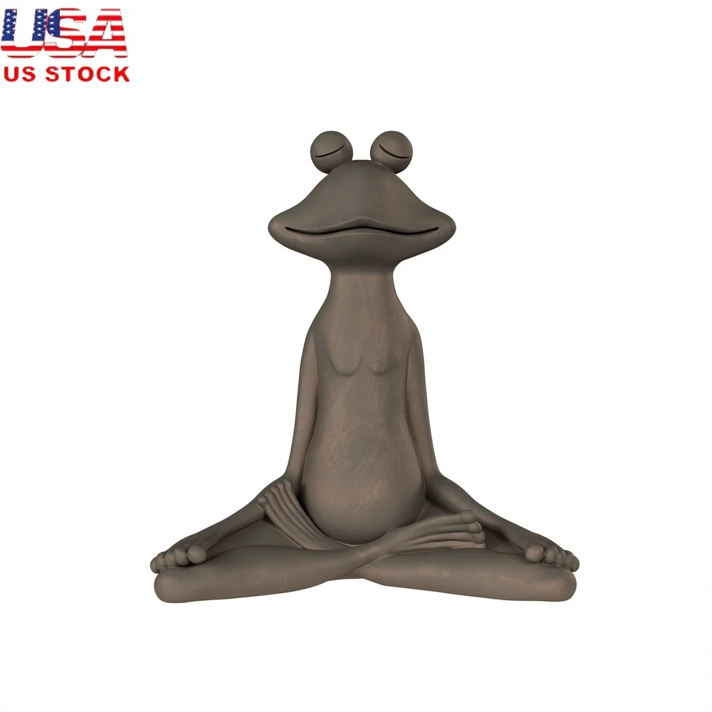 

Meditating Frog Yard Statue Zen Yoga Resin Sculpture Durable Weatherproof Garden Decor Backyard Fairy Garden Gift
