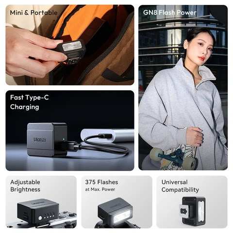 Беспроводная вспышка Ulanzi SL01 GN8 6500K для Canon Nikon Sony Fuji Olympus V1 Pro Speedlight камера Lumix купить - №10
