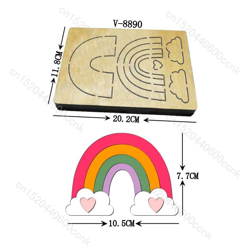 

Новые деревянные штампы с радужными облаками, вырубные штампы для скрапбукинга, несколько размеров V-8890
