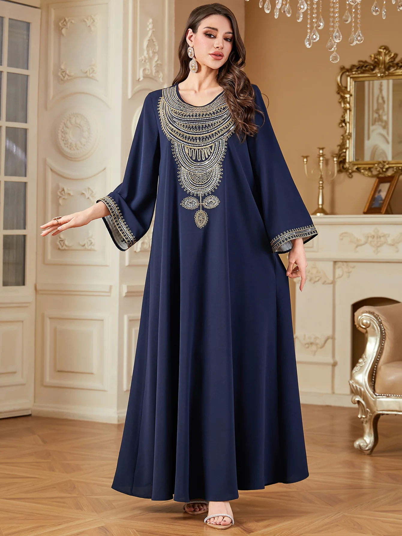 Eid 여성 드레스 이슬람 Abaya 자수 Vestidos Largos 두바이 Abayas Kaftan 아랍 긴 가운 2025 파티 Caftan Jalabiya 라마단