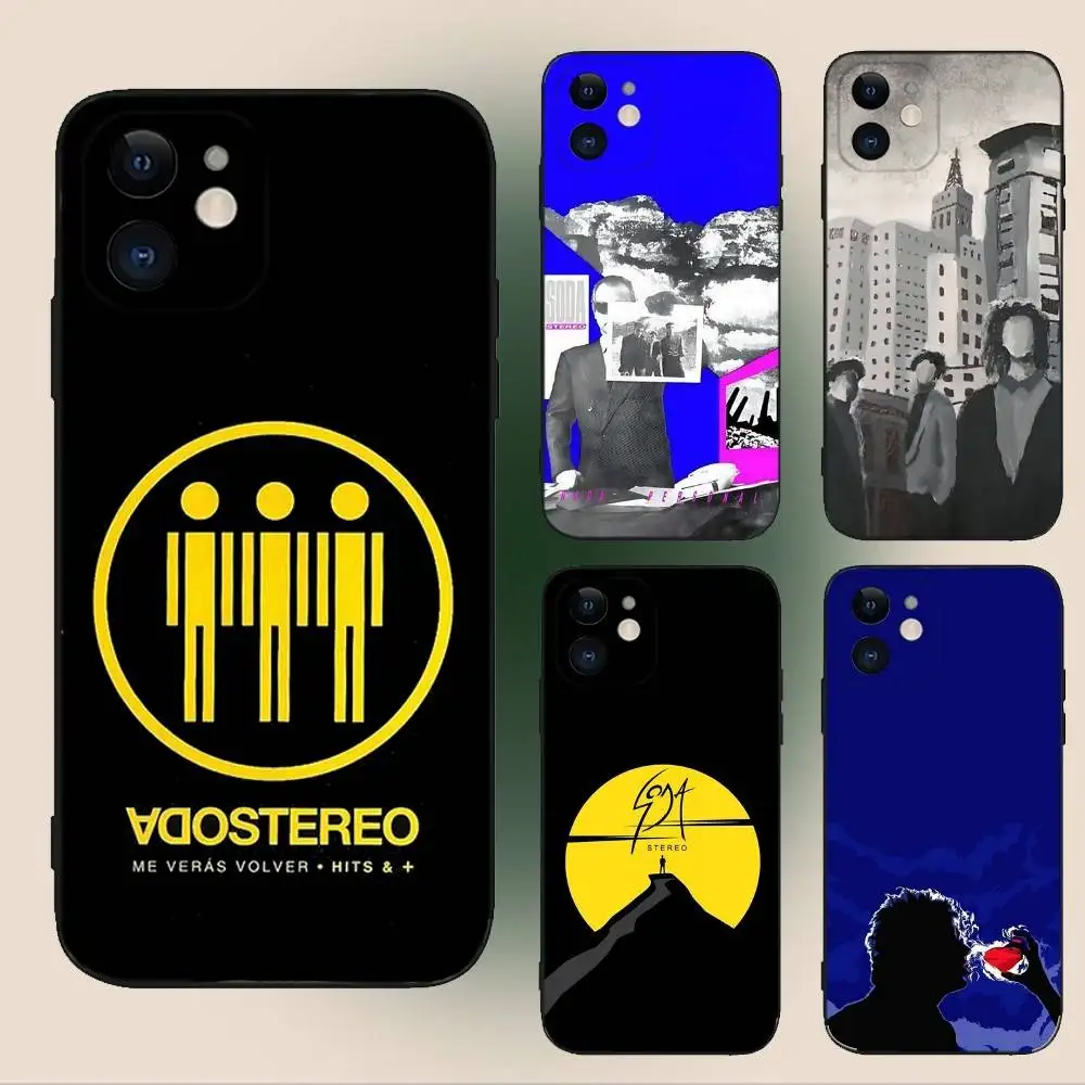 

Band S-Soda S-Stereo Phone Case For iPhone 16,15,14,13,12,11,Plus,Pro Max,XS,X,XR,SE,Mini,8,7 Soft Silicone Black Cover