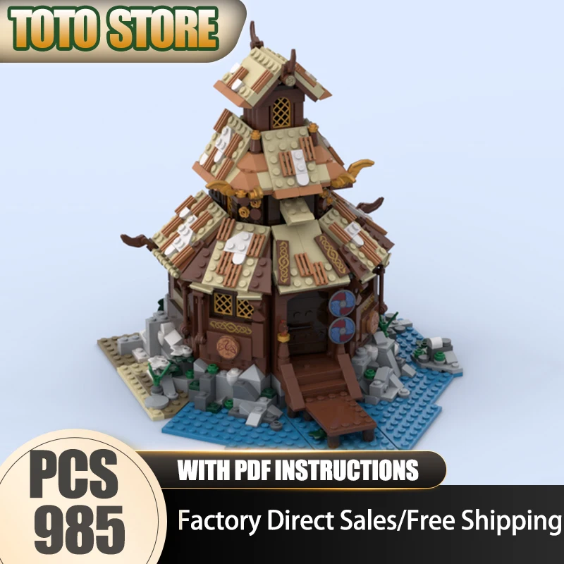 

Вид на городскую улицу Moc Строительные блоки Храм викингов ​ ​ ​ ​ ​ ​ ​ Модель Технология Кирпич DIY Сборка Строительная игрушка Праздничный набор Подарки