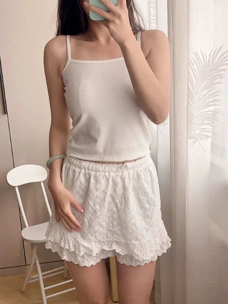 Threaded camisole vest for women in summer, slim fit and slimming, worn inside and outside, sleeveless backless top