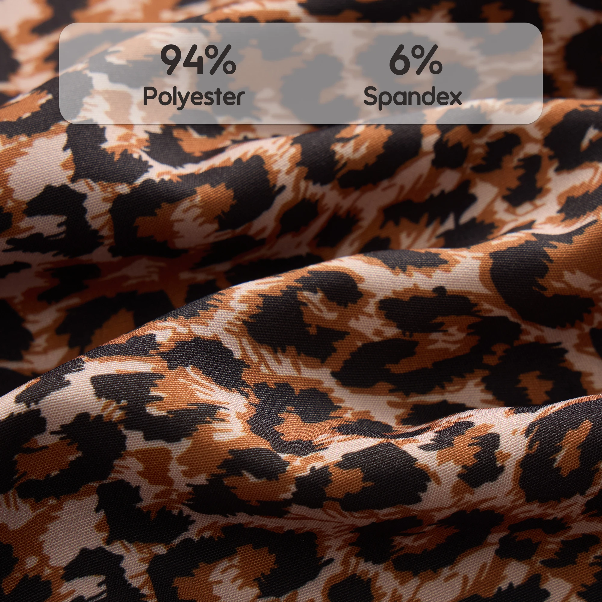 【Fun】Women Scrub Top Leopard Print Stretchy T-shirt Clothing for Nurse Dentist Pre-school Teacher Workwear Surgical Uniform