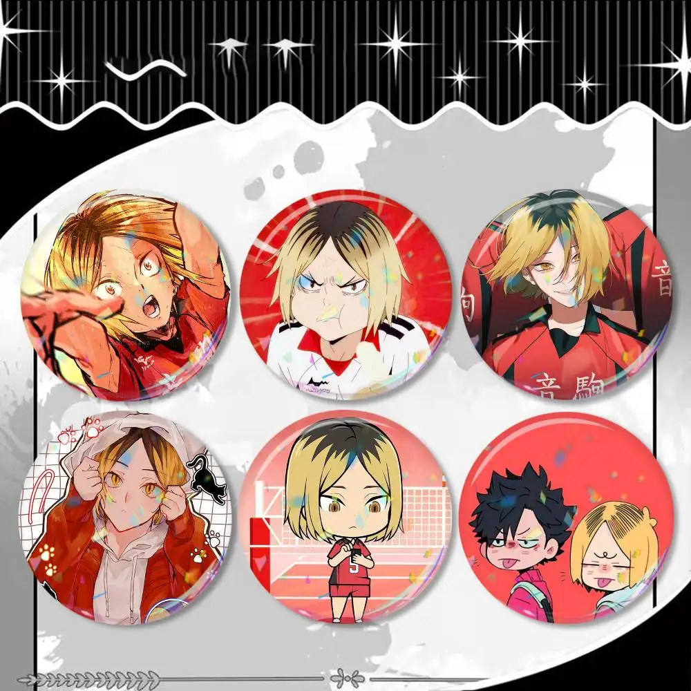 Cartoon Kenma Kozume Badge 25 32 44 58 75 mm Round Fans Collect Friends Gifts Brooch Souvenir