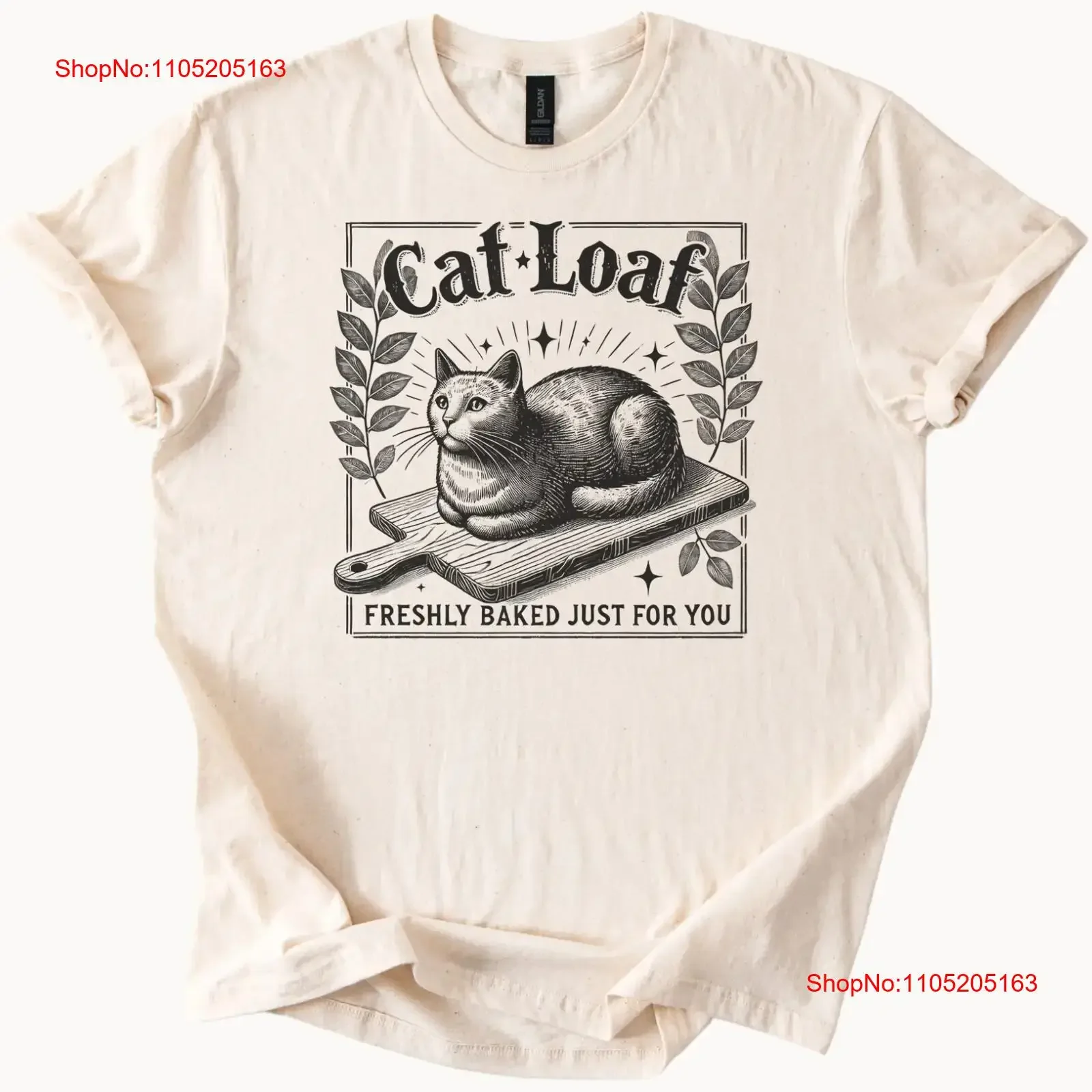Cat Loaf T Shirt Funny Kitten Bread  vintage Washed Top For Everyday Wear designer clothes graphic fashion Versatile Slightly