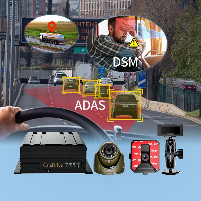 

CareDrive MR910-DA Safety Adas Fcw Hmw Pcw Prevent Collision Dms Sleep Monitoring Ahd 3g 4g Wifi Gps Can Bus Ahd Ai Mdvr System