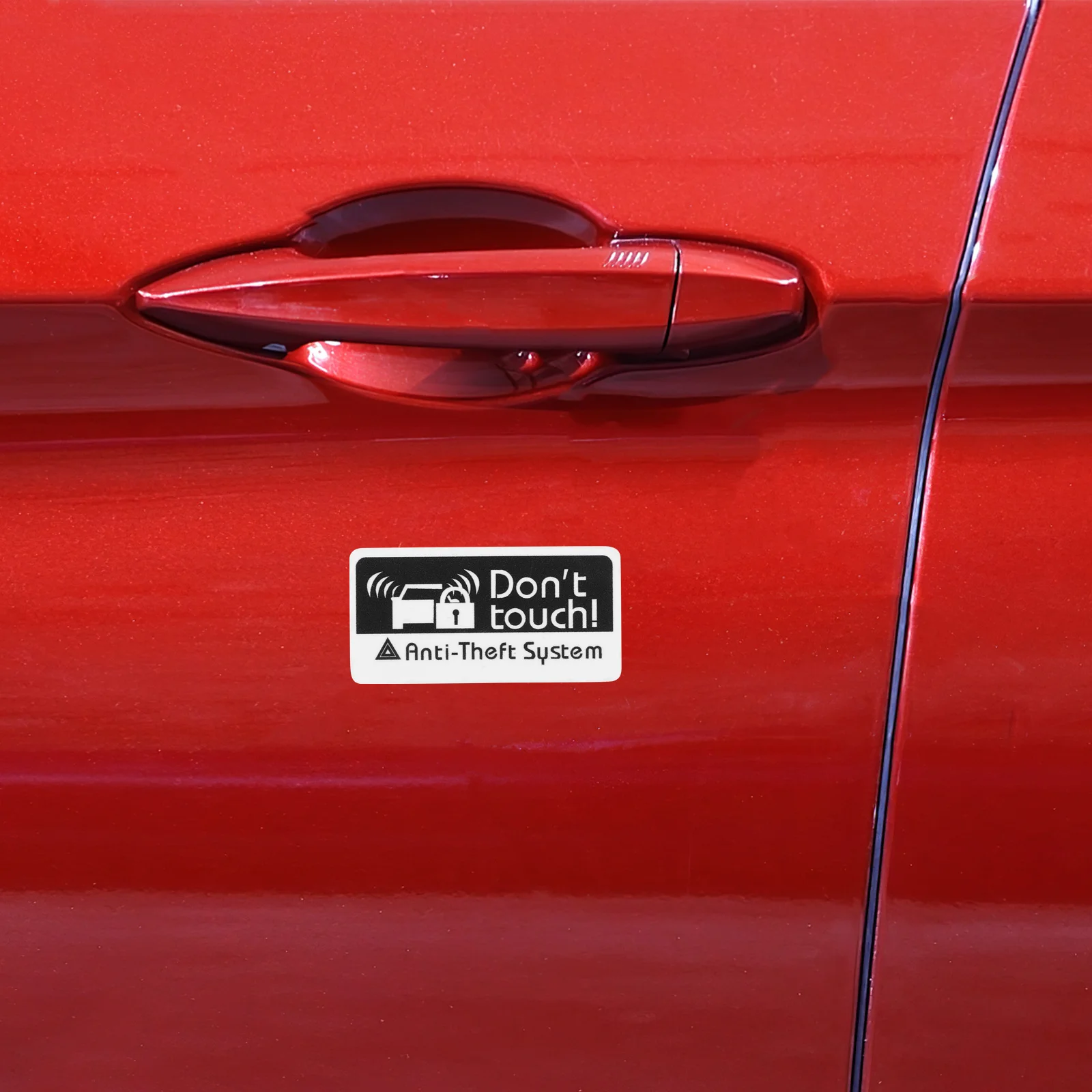 2Pcs Do Not Touch Sticker Anti-Theft Car Security Decal Strong Adhesive Waterproof Protection for All Cars Universal Fit Safety
