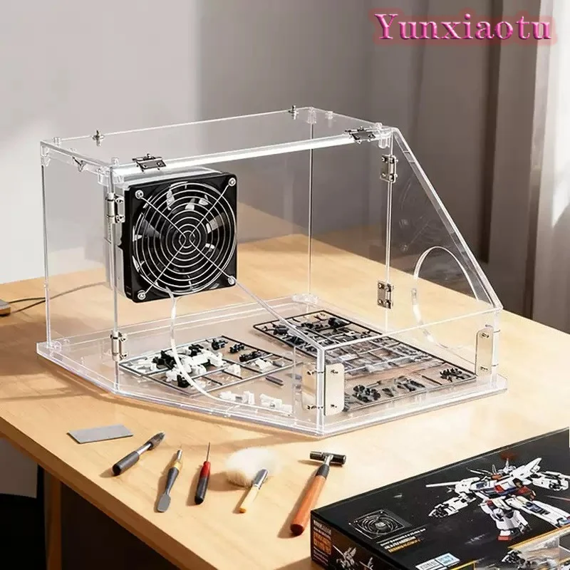 For Sanding and Crafting Projects Engraving Case G5AB Enclosed Grinding Dust Box LED Illuminated Plastic Polishing Work Box