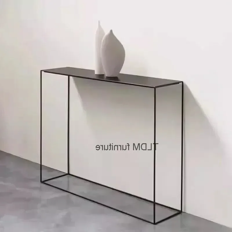 

Скандинавский железный консольный столик, минималистичный угловой столик для входа, мебель для гостиной, диван, боковые консольные столики для прихожей