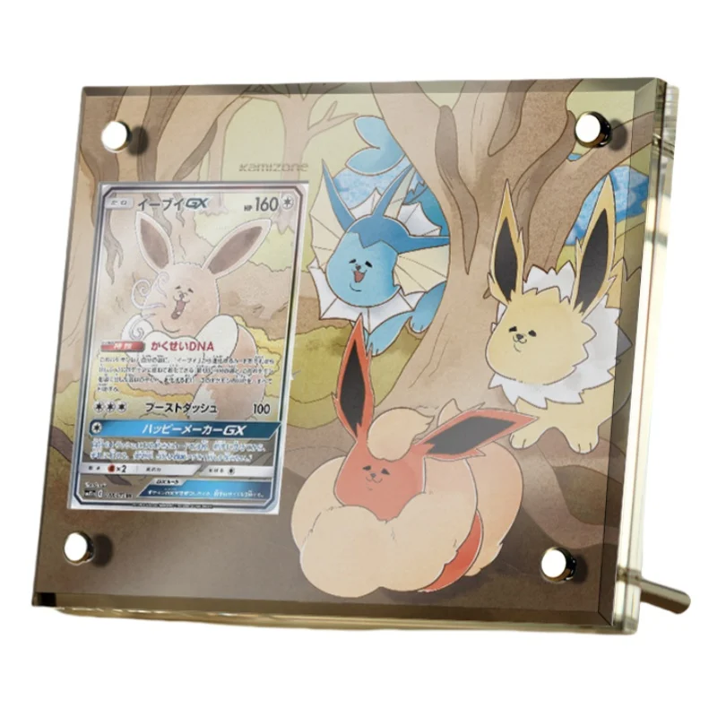 Card Brick Charizard Eevee Sylveon Latias Dialga Ptcg Diy Acrylic Action Toy Figures Anime Game Collection Display Rack No-Card