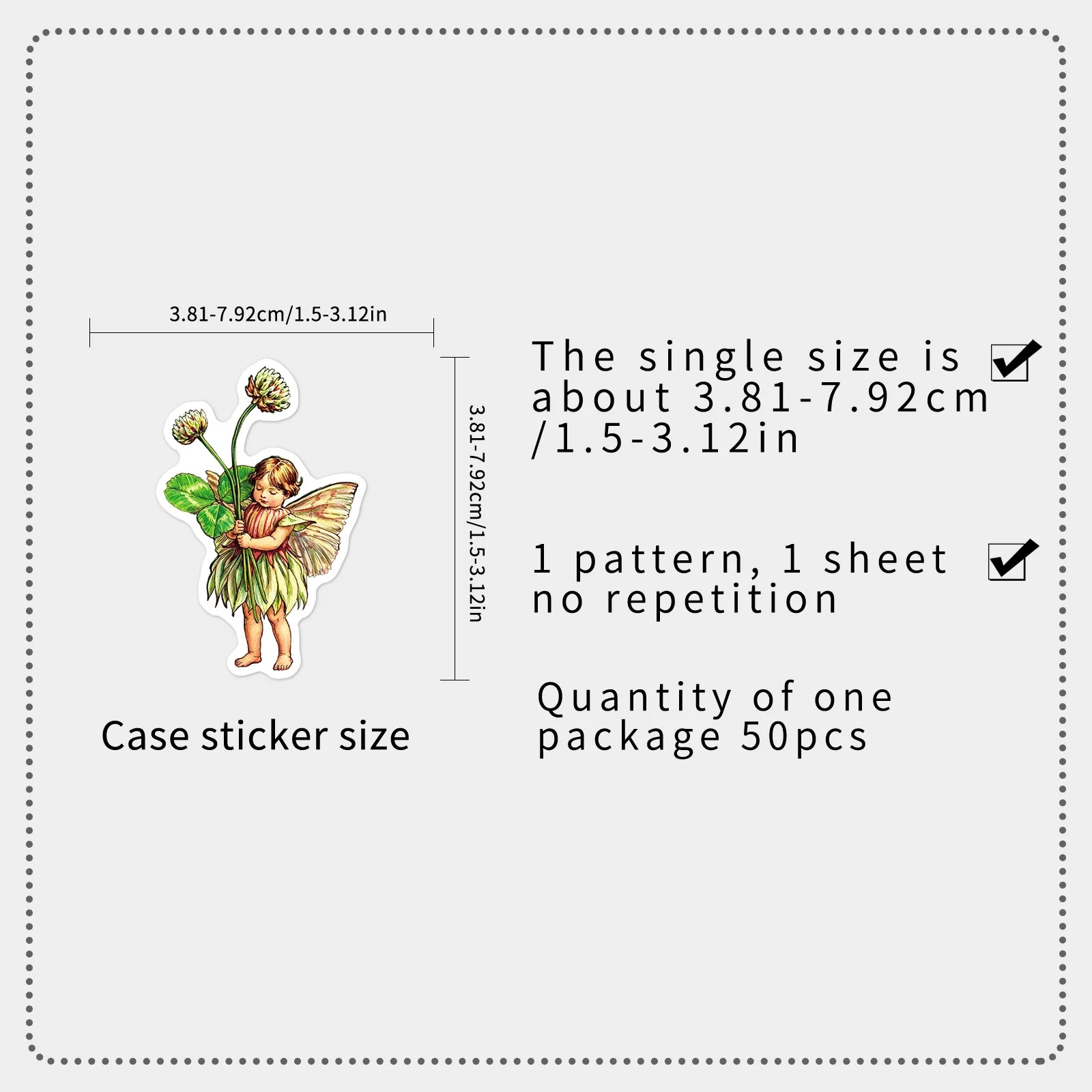 50 Pcs Vintage Flower Fairy Stickers Nordic Style Elf Girly Fairy Tale Waterproof Vinyl Decals for Journal Laptop Gift