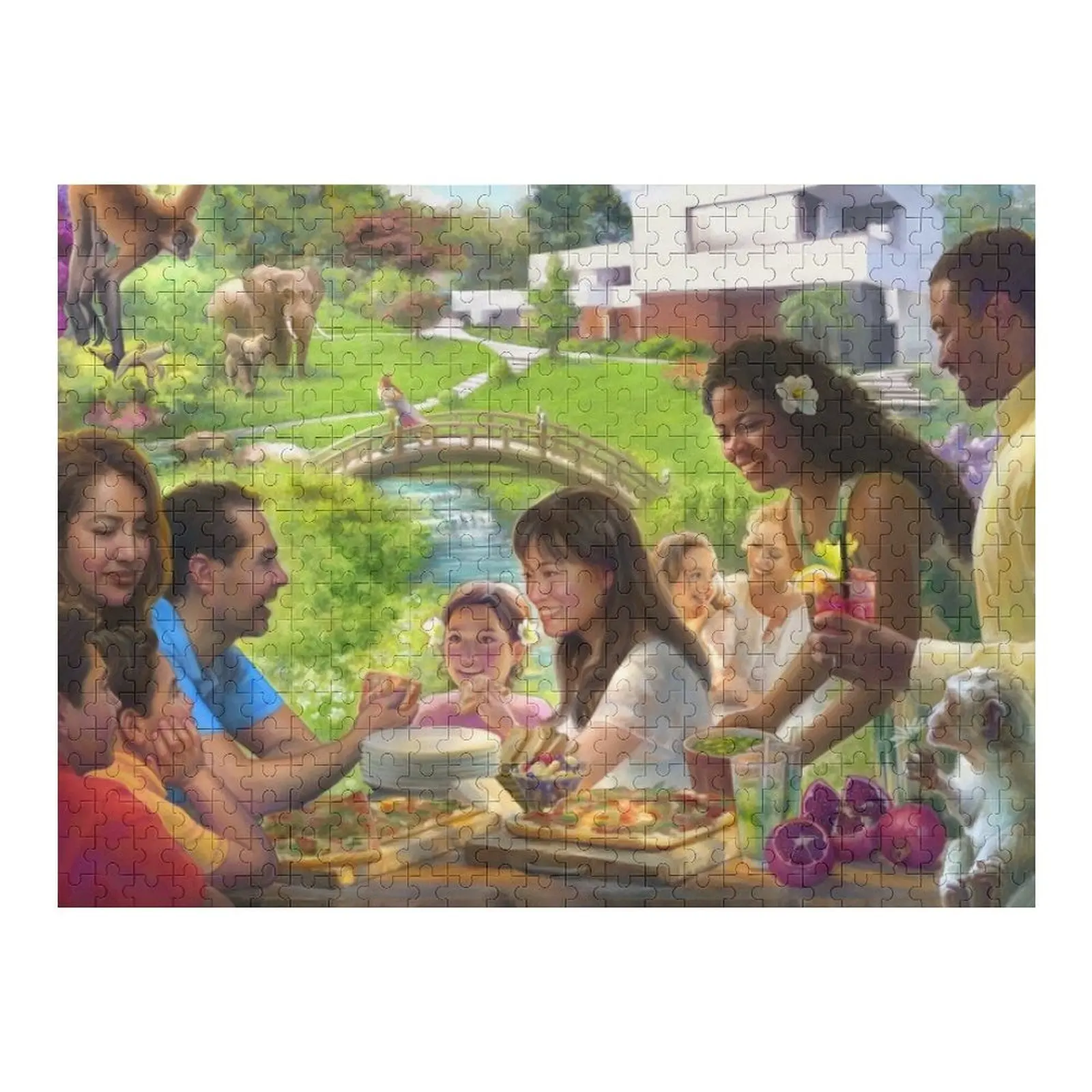 

Good Friends and Food Jigsaw Puzzle Name Wooden Toy Picture Personalized Baby Object Custom Gift Puzzle