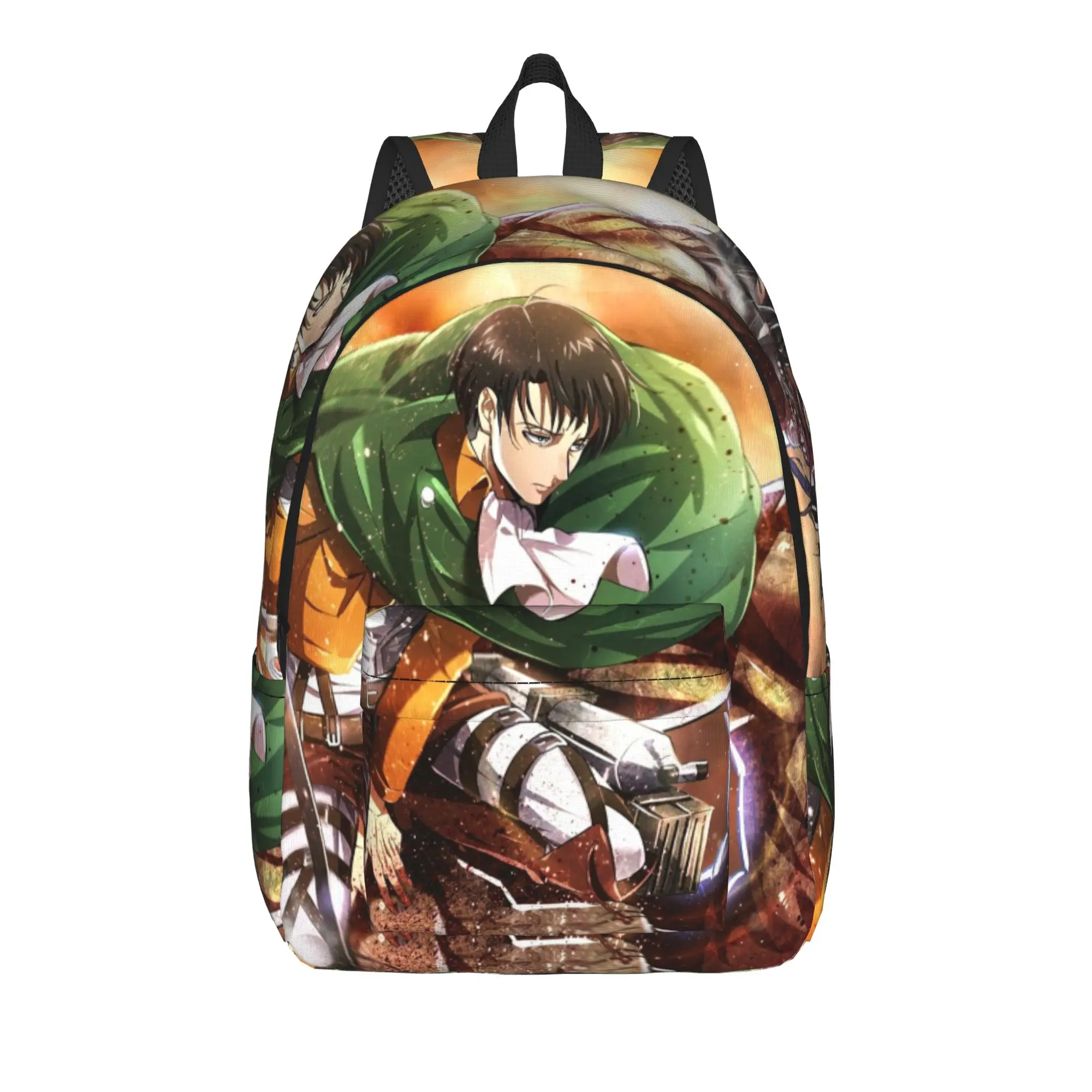 

Anime Shingeki No Kyojin Backpack for Men Women High School Hiking Travel Daypack Levi Laptop Computer Shoulder Bag Sports