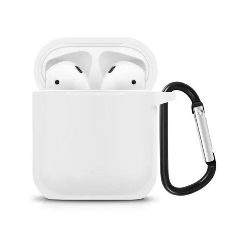 Siliconen Oortelefoon Hoesje Voor Airpods 1/2 Gen Hoesje Wirless Koptelefoon Huidvriendelijke Oordopjes Case Met Haak Iphone Case Tas