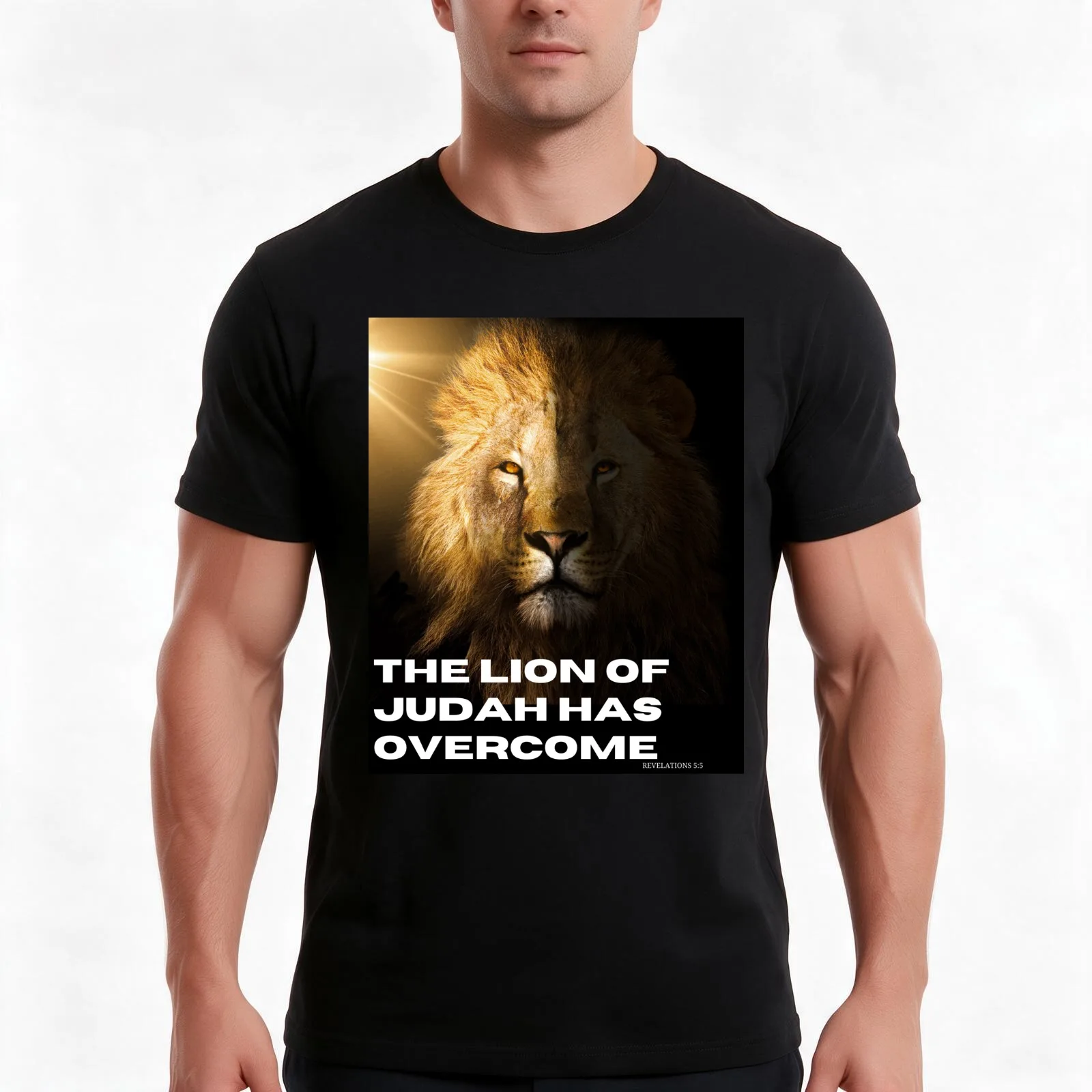 Tribe Of Judah Jesus Christian T-Shirt, Summer Casual Cotton Tee, Oversized Streetwear Tops, Vintage Graphic Print, 100% Cotton