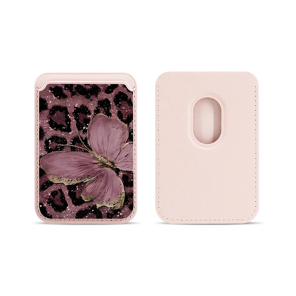 Leoparden-Schmetterling Leder-Kartenetui Handyhülle Kartenhalter für Magnetische Hülle Geeignet für alle iPhones mit Magsafe-Kartenfunktion – Detail 16