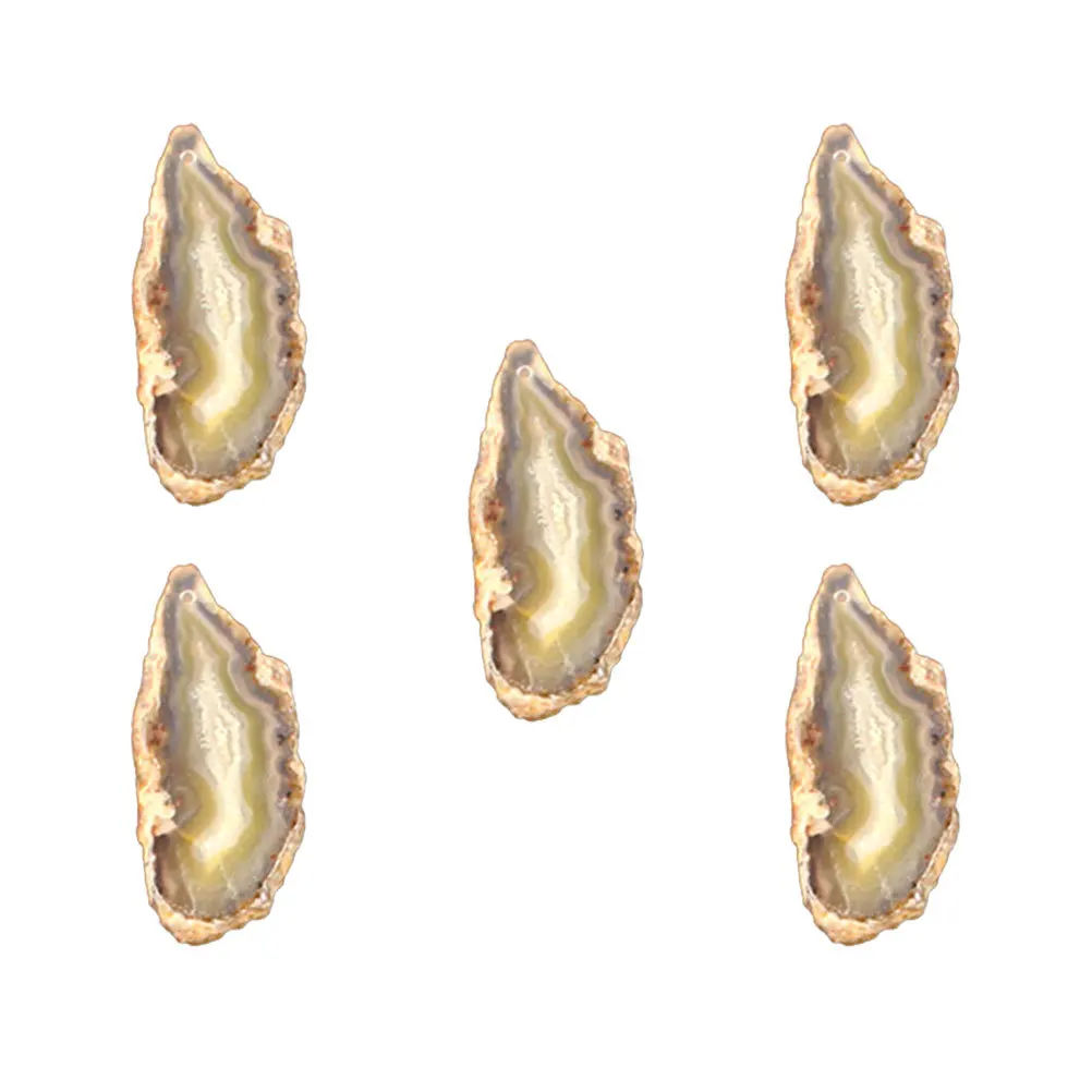 

5 шт. агатовый камень «сделай сам», подвеска, натуральный нерегулярный кусок с покрытием по поля для ожерелья, браслета, серег, аксессуаров