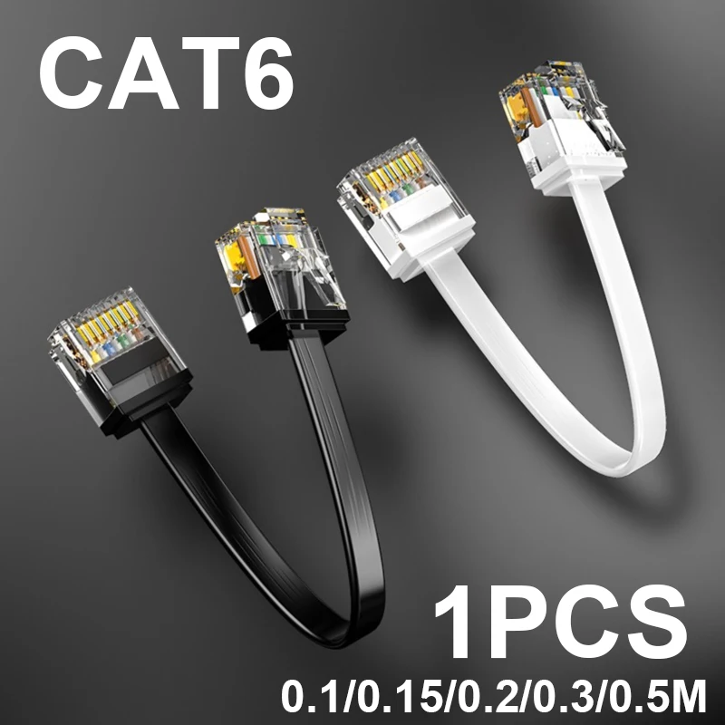 Плоский Ethernet-кабель Cat 6,1 м/0,15 м/0,2 м/0,3 м0,5 м UTP 1000 м, сеть для ноутбука, маршрутизатора, ПК, маршрутизатора PS5 PC 4 3 Xbox Modem
