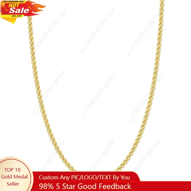 

Jewlpire Silver Wheat Chain/14k Plated Gold Chain Necklace for Men, 2.5mm 3mm Chains for Men, Stainless Steel Necklace Chains fo
