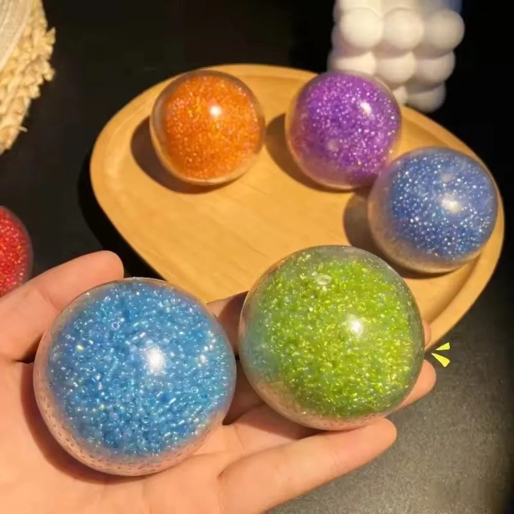 Stress Relief Colorful Squishy Fidget Vacuum Shapeable Hand Exercise Stress Relief Ball Noise Ball Anxiety Relief Squeeze Gift